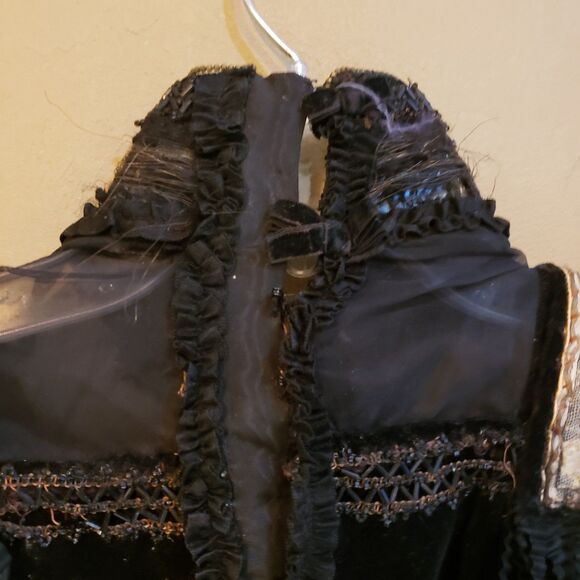 Vintage Goth Whimsigoth Black Velvet Victorian Top - Picture 10 of 12
